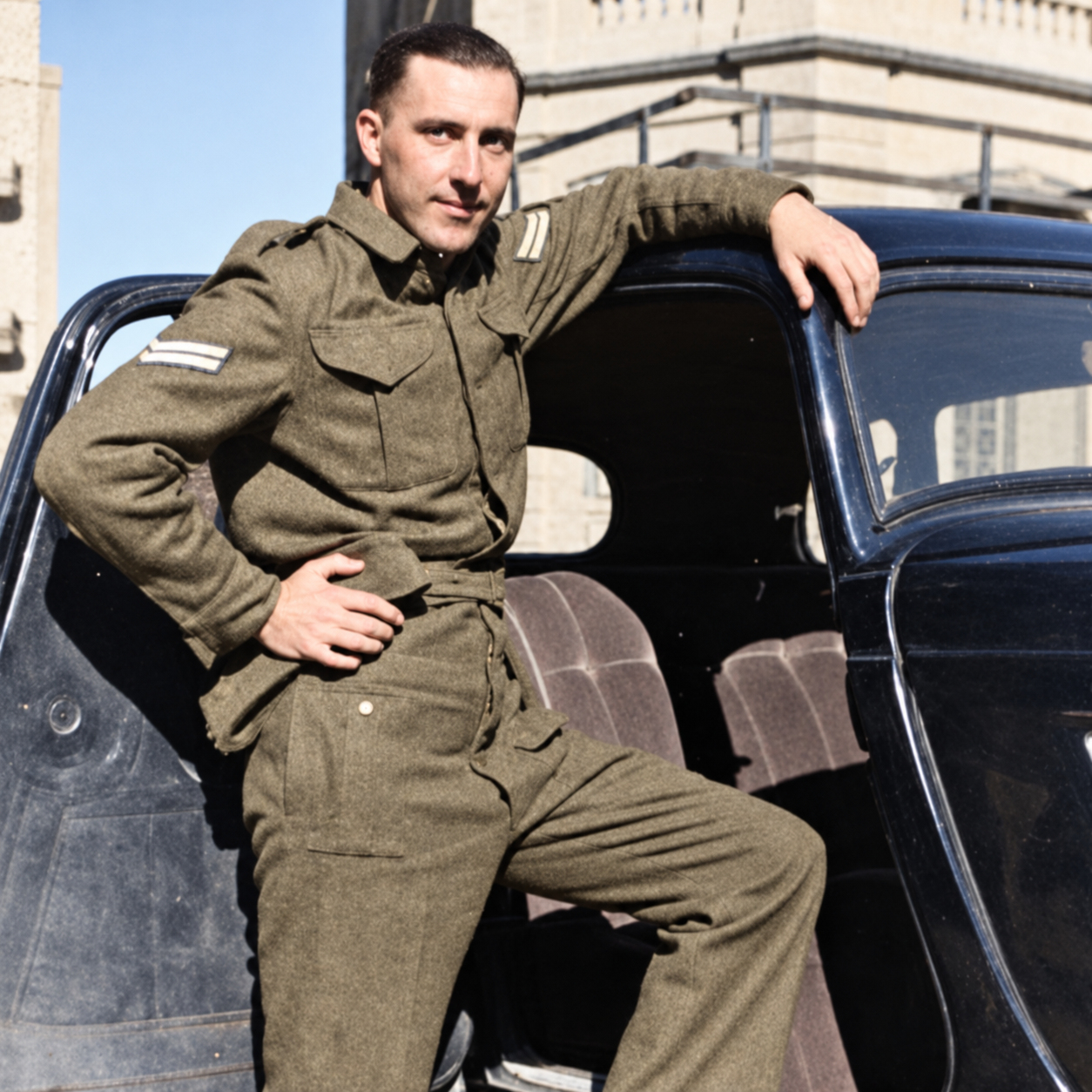 Derek Prince als jongeman in militair uniform