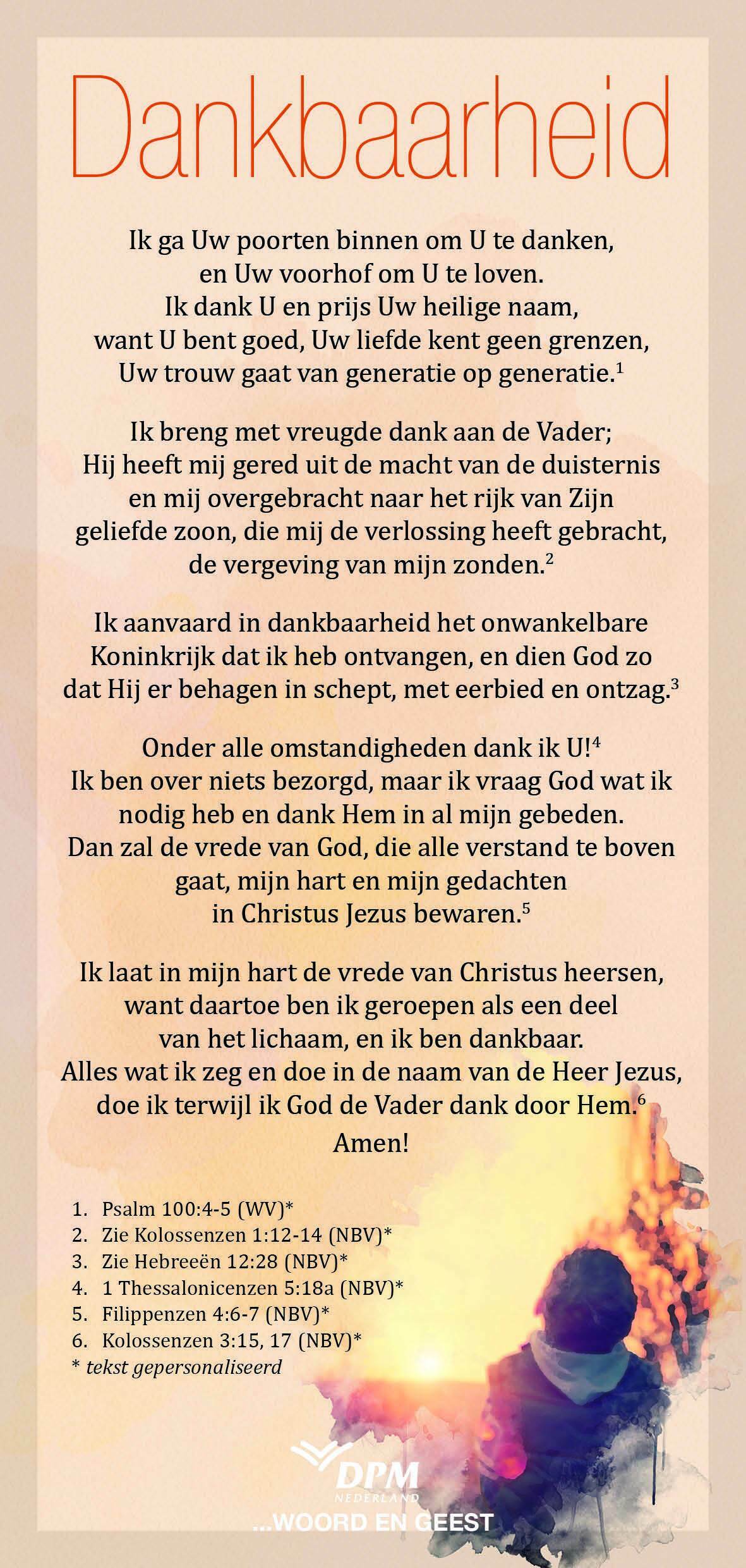 Proclamatiekaart Dankbaarheid