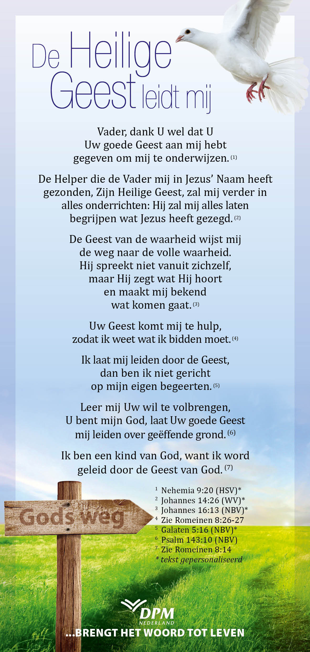 Proclamatiekaart De Heilige Geest leidt mij