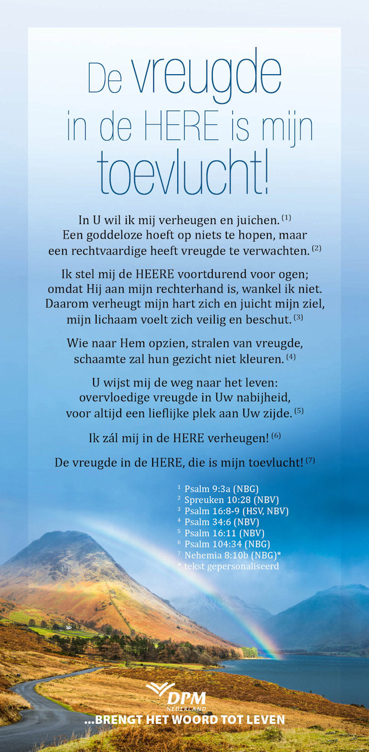 Proclamatiekaart De vreugde in de Here is mijn toevlucht!