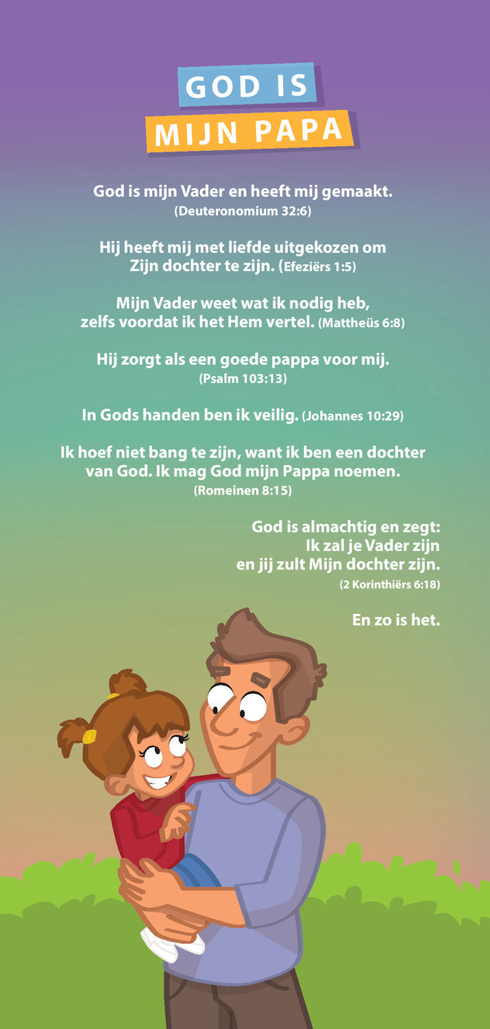 Proclamatiekaart God is mijn pappa (meisjes) van Derek Prince Ministries