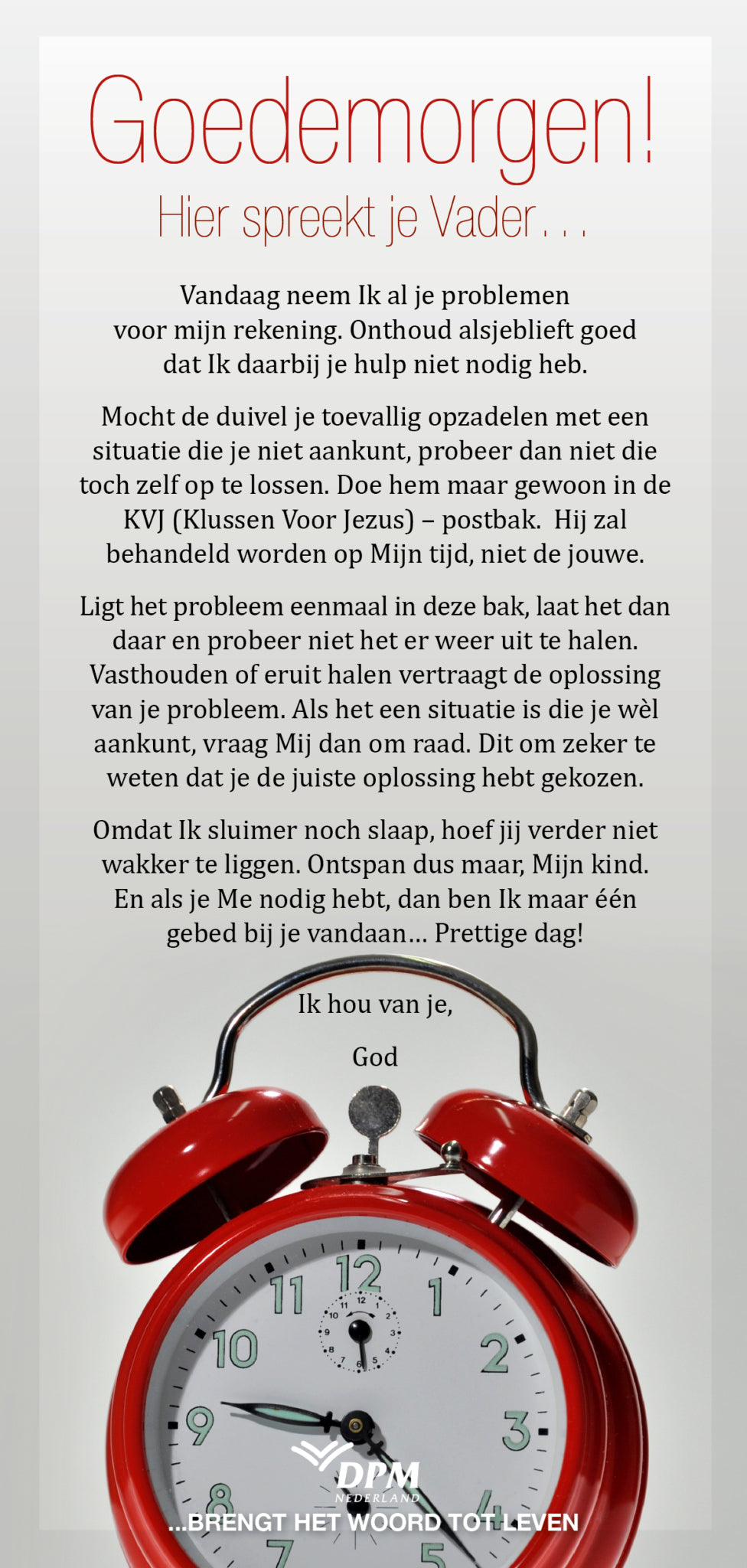 Proclamatiekaart Goedemorgen! Hier spreekt je vader
