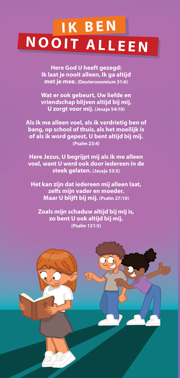 Proclamatiekaart Ik ben nooit alleen van Derek Prince Ministries