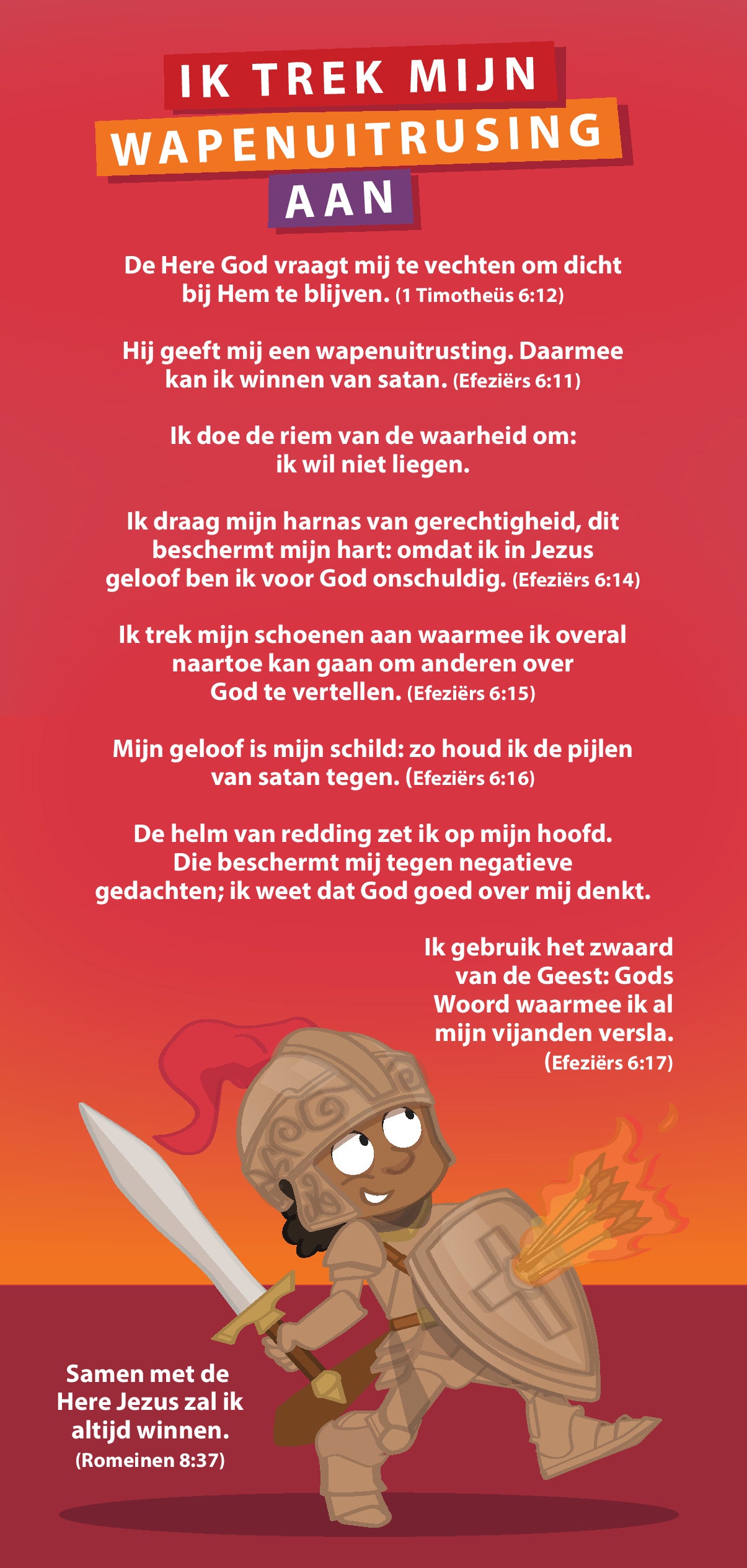 Proclamatiekaart Ik trek mijn wapenrusting aan van Derek Prince Ministries