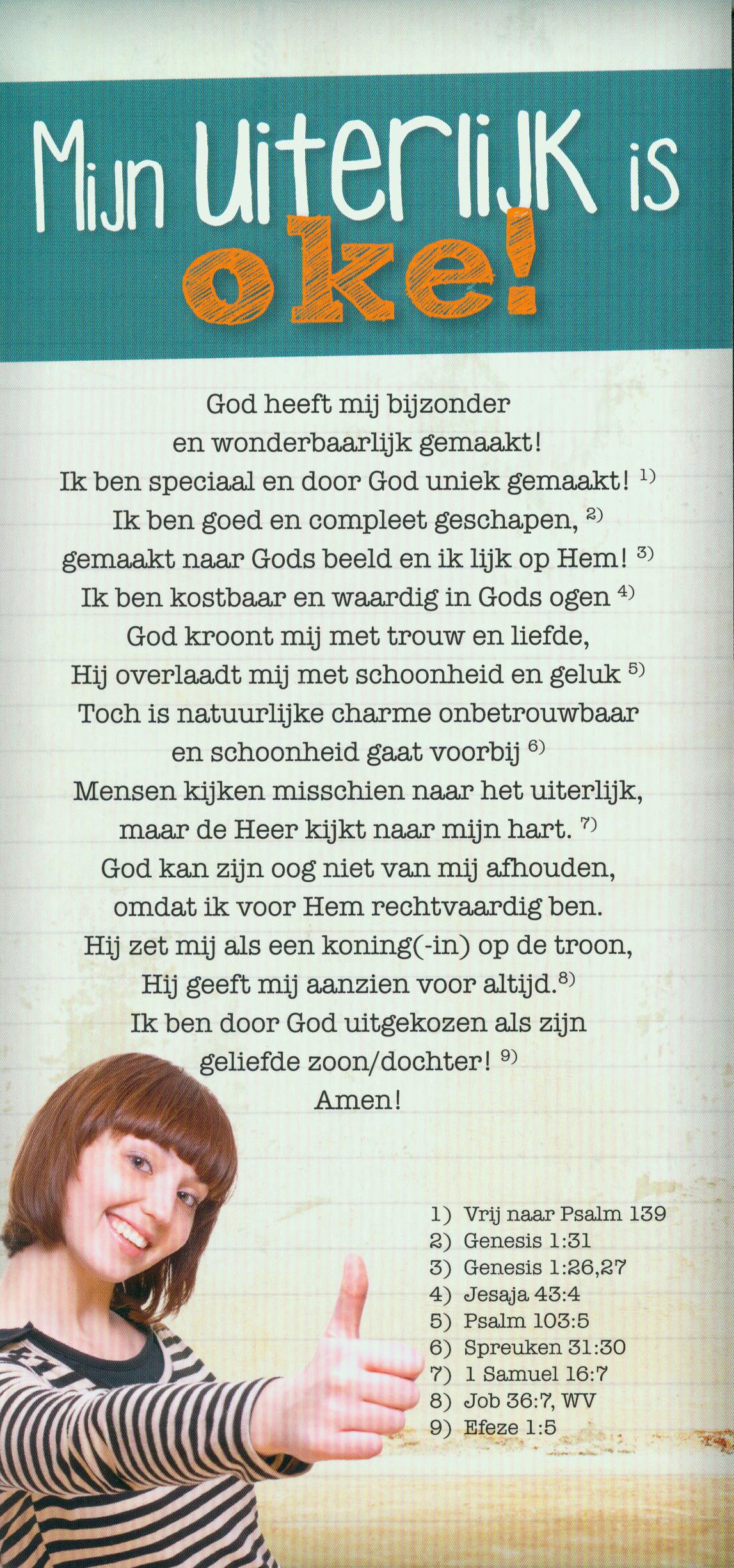Proclamatiekaart Mijn uiterlijk is oké van Derek Prince Ministries