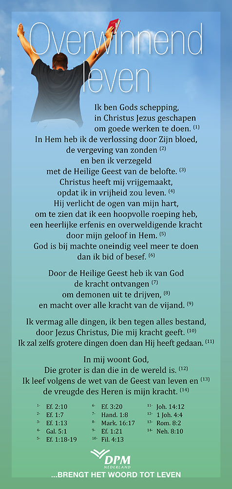 Proclamatiekaart Overwinnend leven van Derek Prince Ministries