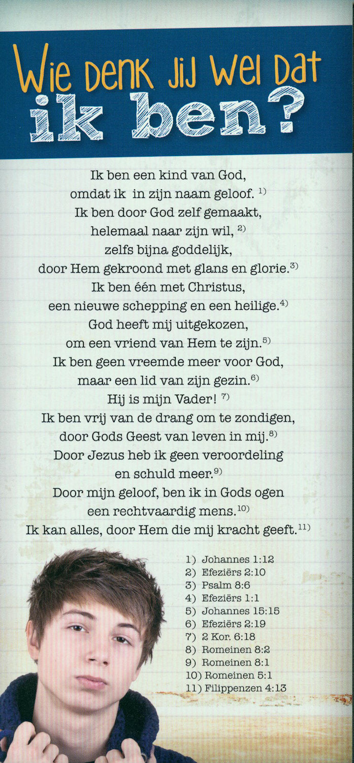 Proclamatiekaart Wie denk jij wel dat ik ben van Derek Prince Ministries
