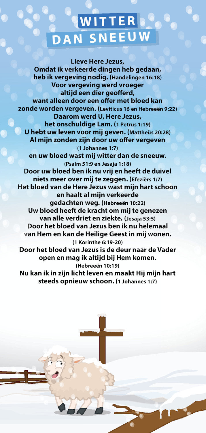 Proclamatiekaart Witter dan sneeuw van Derek Prince Ministries