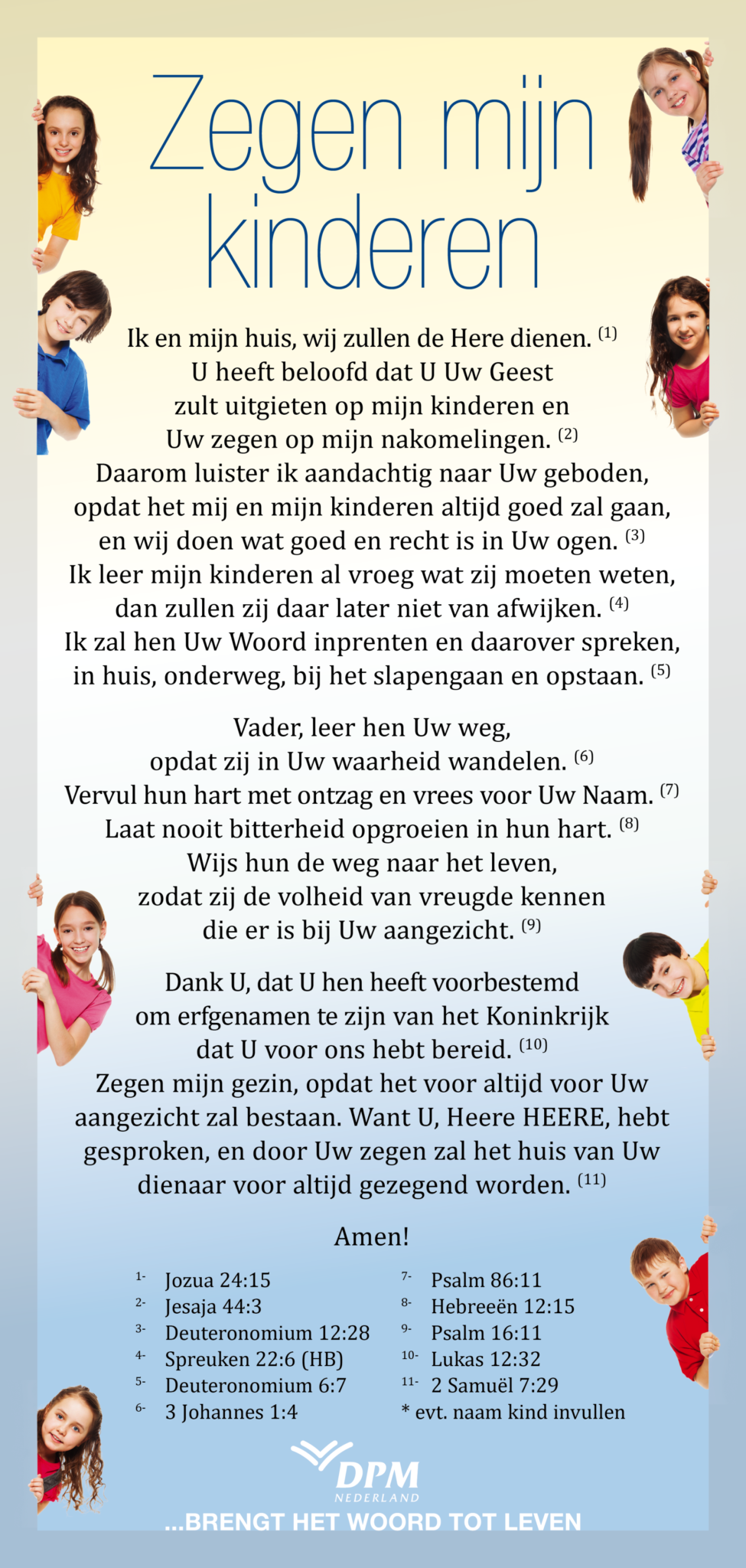 Proclamatiekaart Zegen mijn kinderen